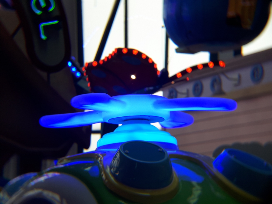 an image of a toy helicopter zoomed focused on the subject